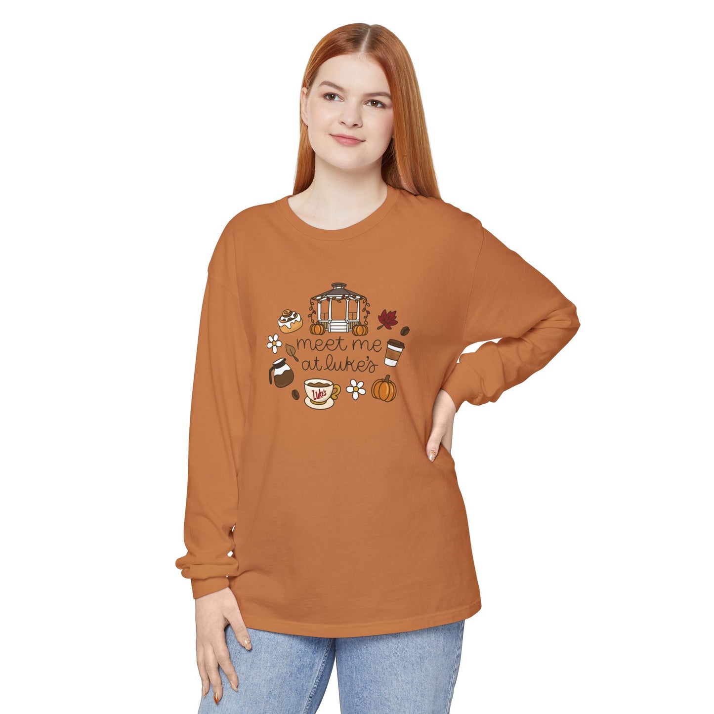 Meet me at Luke's Comfort Colors Garment-dyed Long Sleeve T-Shirt