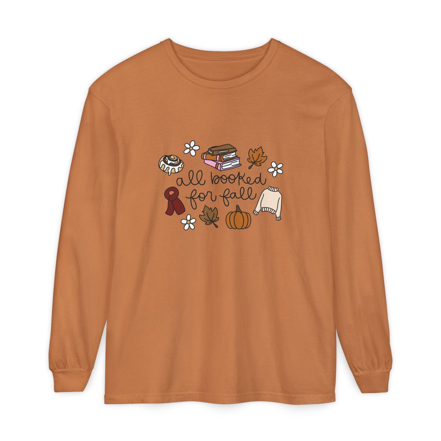 All Booked for Fall Comfort Colors Long Sleeve T-Shirt