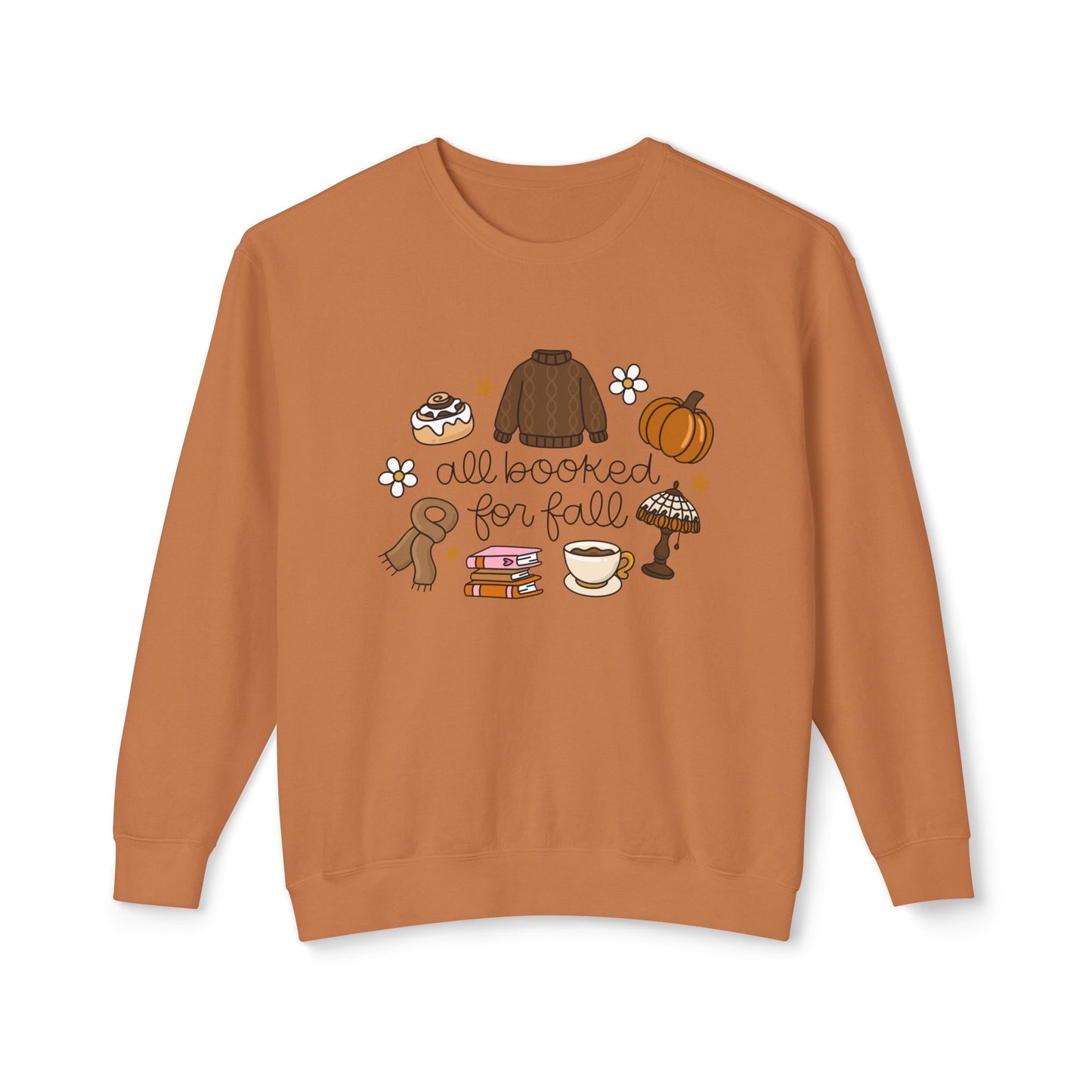 All Booked for Fall Comfort Colors Lightweight Crewneck Sweatshirt