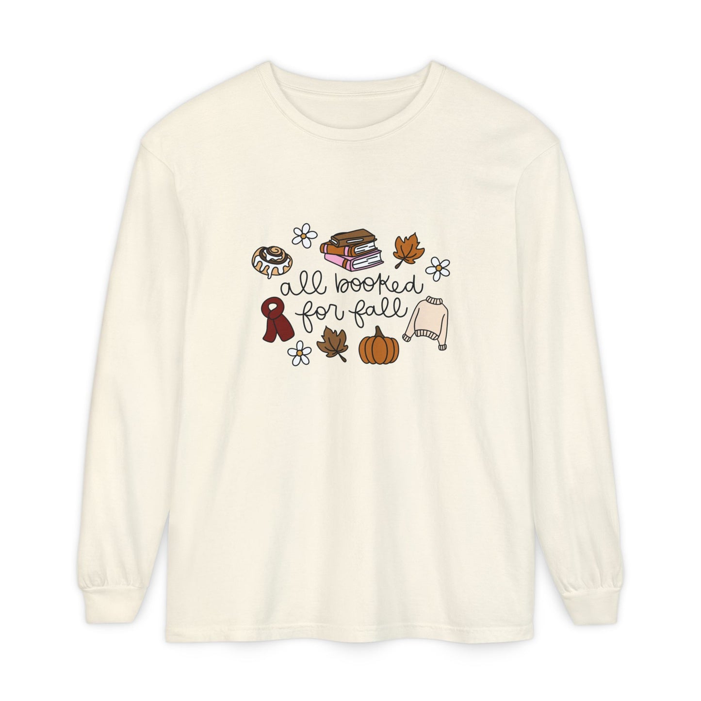 All Booked for Fall Comfort Colors Long Sleeve T-Shirt