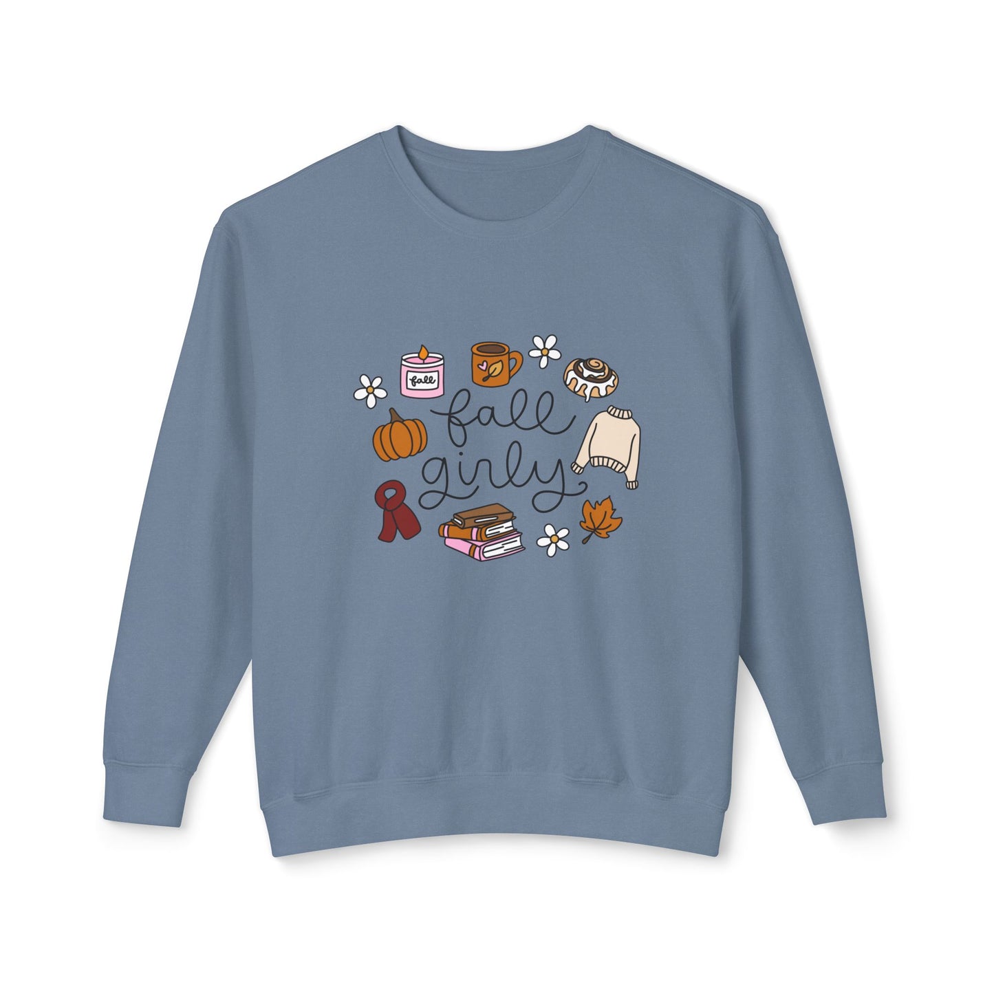 Fall girly Comfort Colors Lightweight Crewneck Sweatshirt