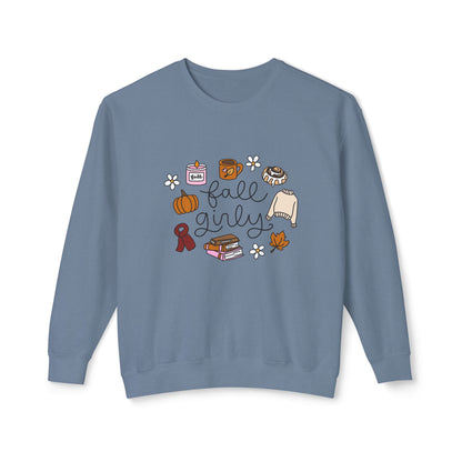 Fall girly Comfort Colors Lightweight Crewneck Sweatshirt