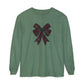 Christmas Bow Comfort Colors Long Sleeve T-Shirt