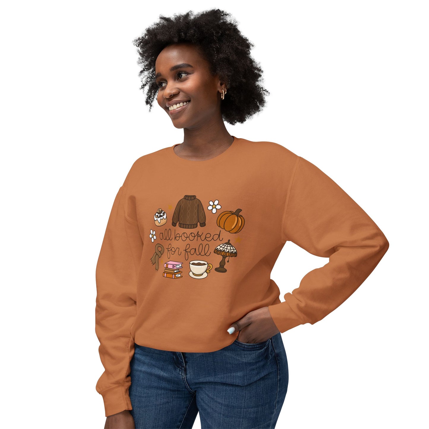 All Booked for Fall Comfort Colors Lightweight Crewneck Sweatshirt