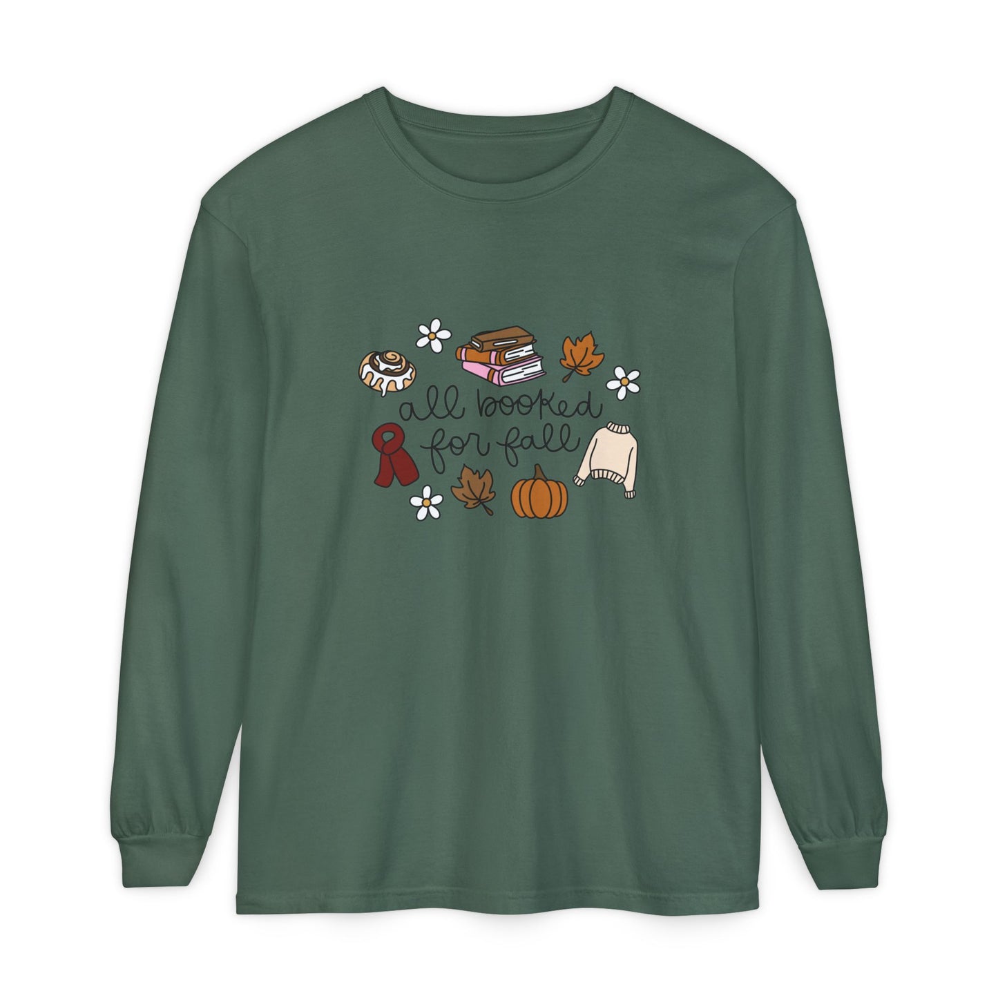 All Booked for Fall Comfort Colors Long Sleeve T-Shirt