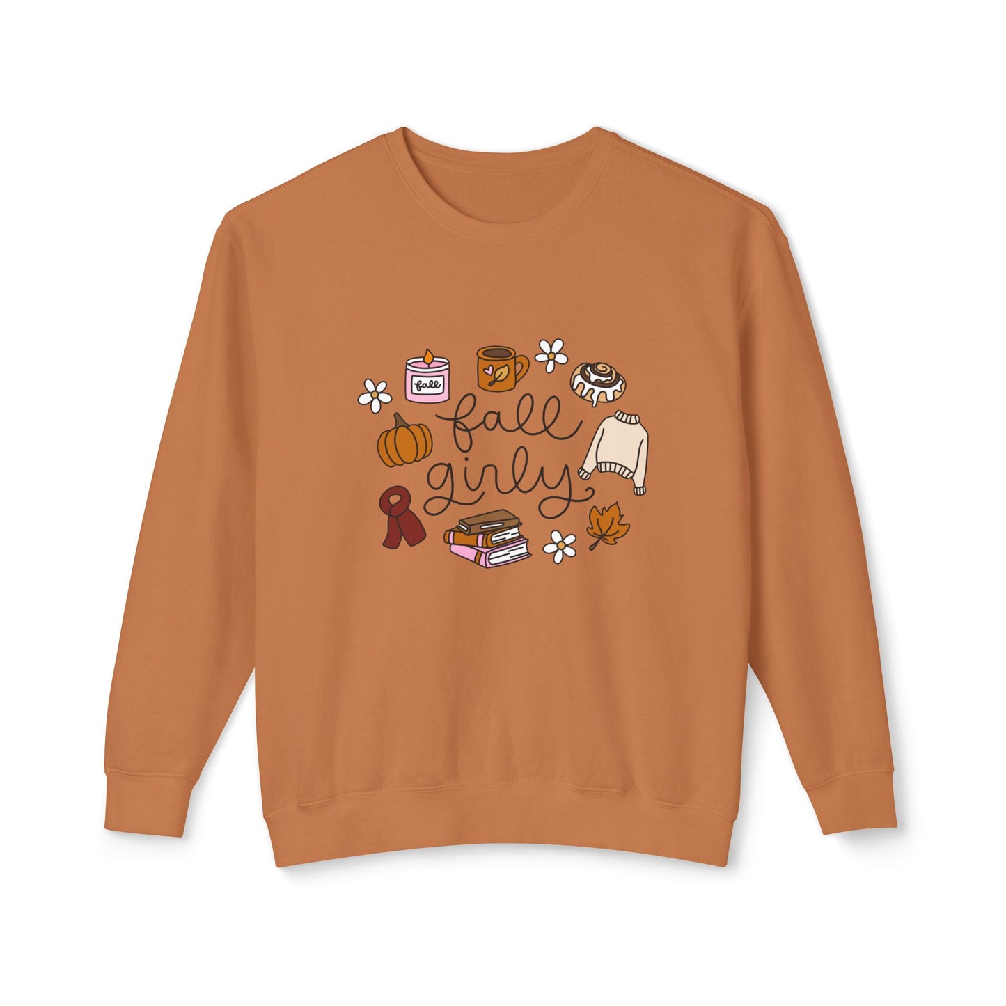 Fall girly Comfort Colors Lightweight Crewneck Sweatshirt