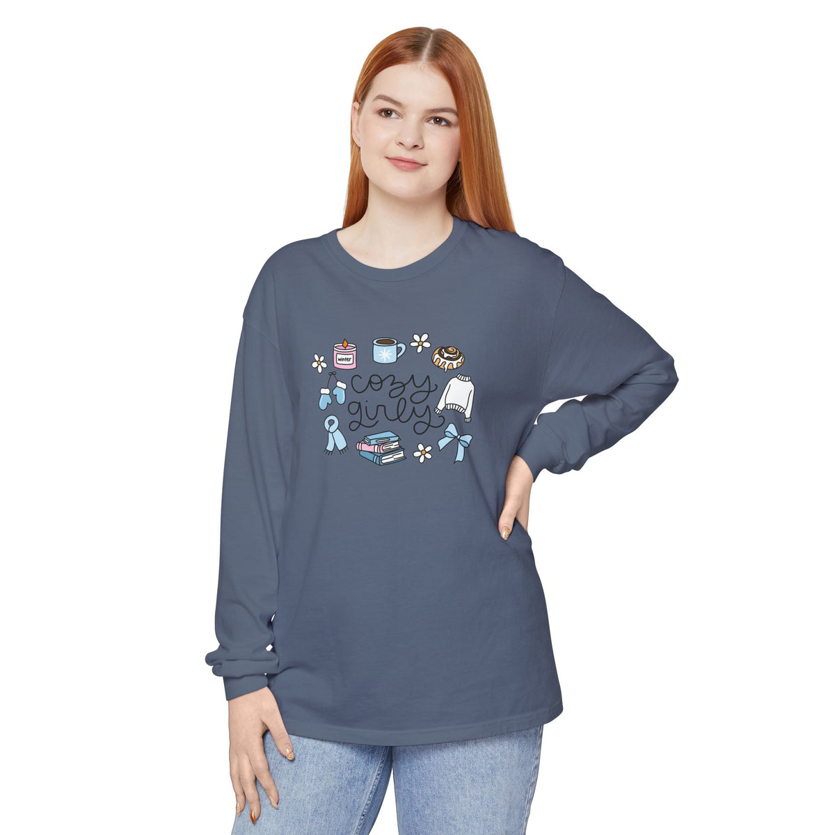 Cozy Girly Comfort Color Long Sleeve T-Shirt