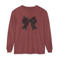 Holiday Bow Comfort Colors Long Sleeve T-Shirt
