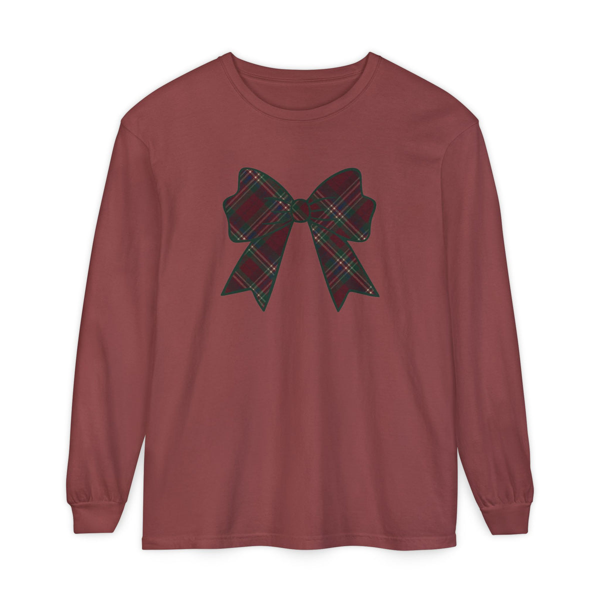 Holiday Bow Comfort Colors Long Sleeve T-Shirt