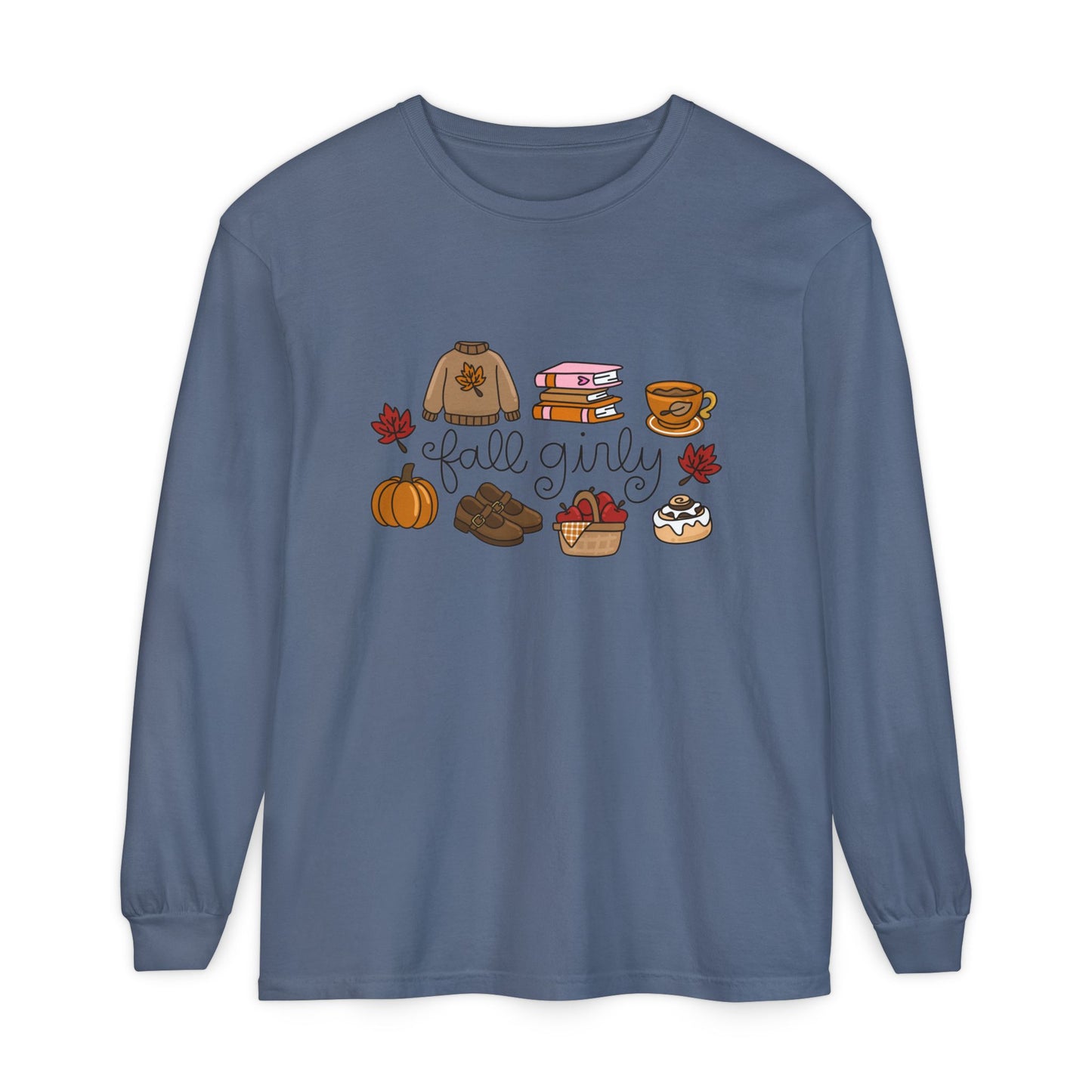 Fall Girly Comfort Colors Long Sleeve T-Shirt