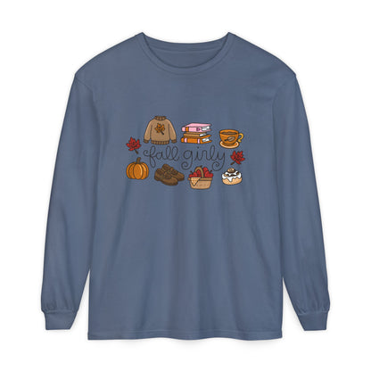 Fall Girly Comfort Colors Long Sleeve T-Shirt