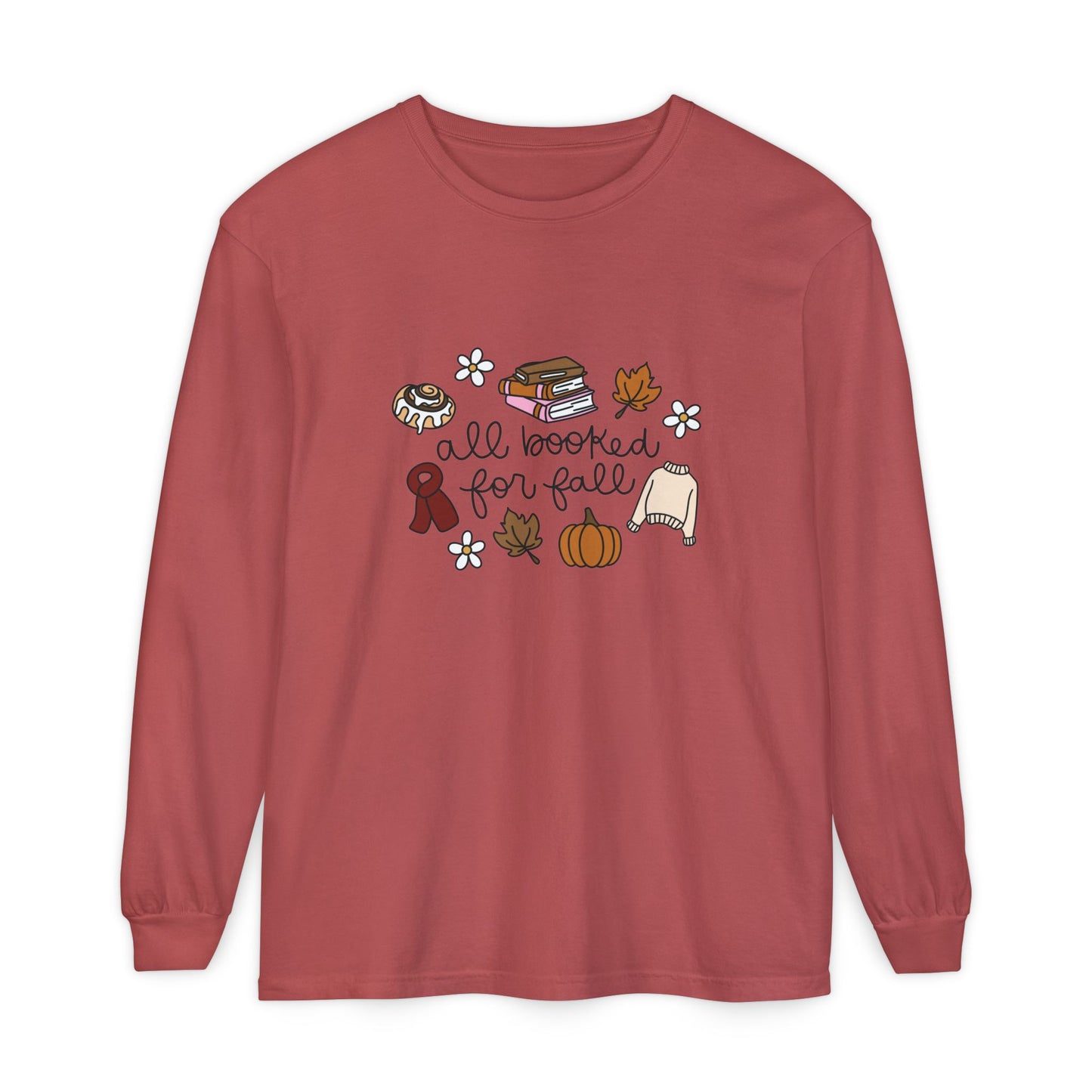All Booked for Fall Comfort Colors Long Sleeve T-Shirt