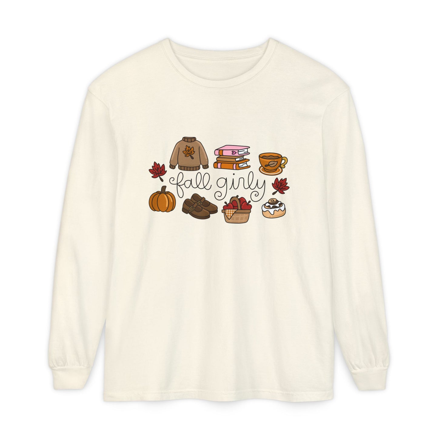 Fall Girly Comfort Colors Long Sleeve T-Shirt