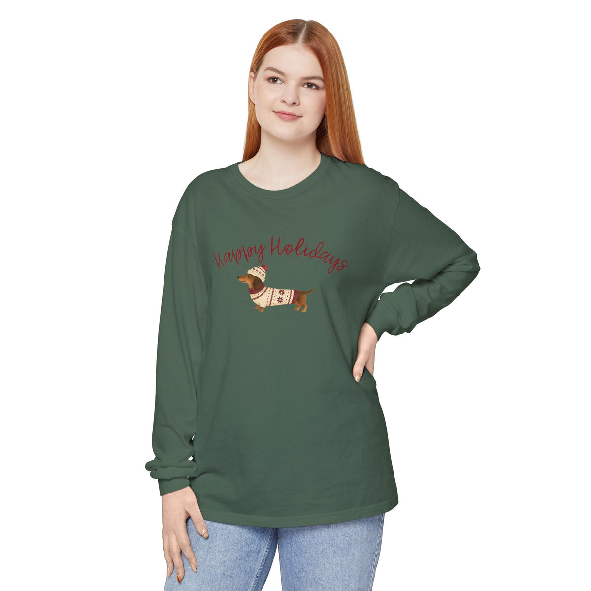 Happy Holidays Comfort Colors Long Sleeve T-Shirt