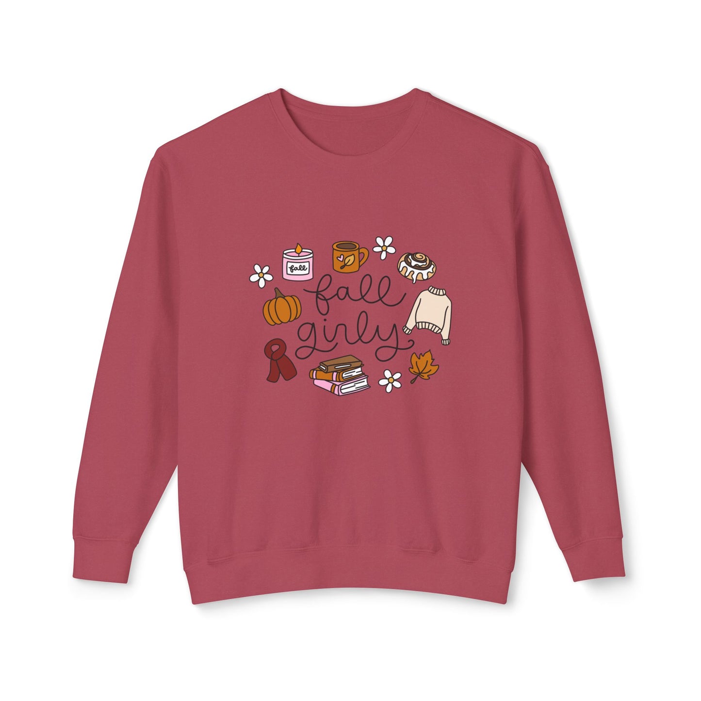 Fall girly Comfort Colors Lightweight Crewneck Sweatshirt