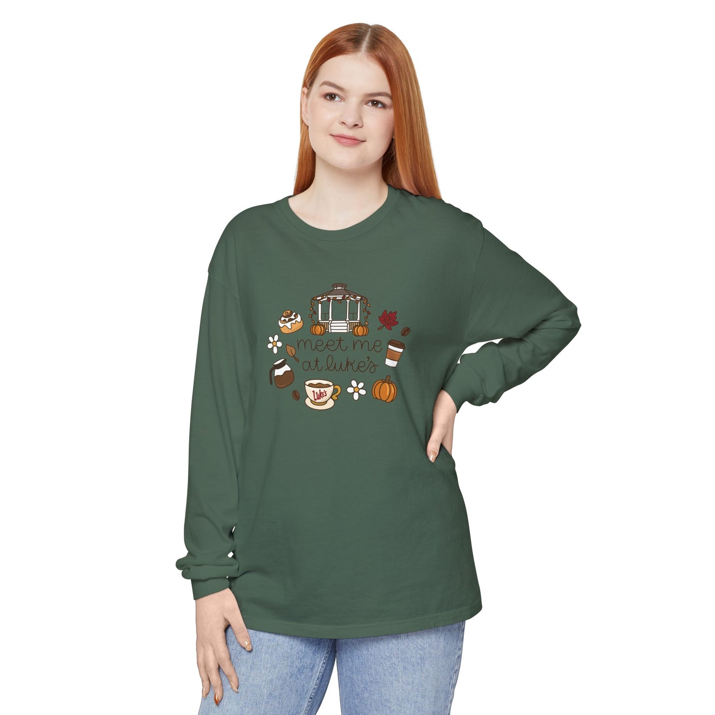 Meet me at Luke's Comfort Colors Garment-dyed Long Sleeve T-Shirt