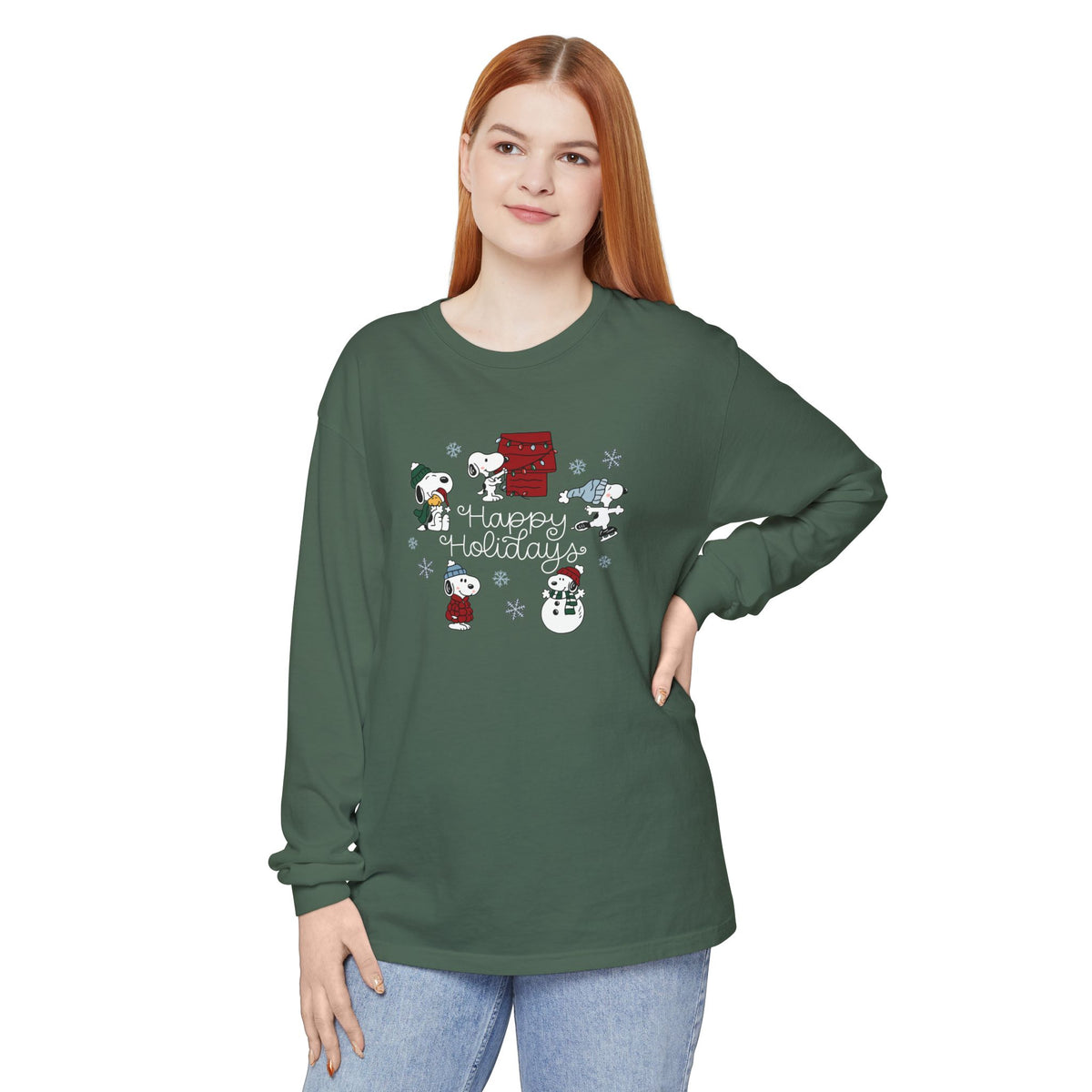 Christmas Snoopy Comfort Colors Long Sleeve T-Shirt
