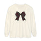Holiday Bow Comfort Colors Long Sleeve T-Shirt