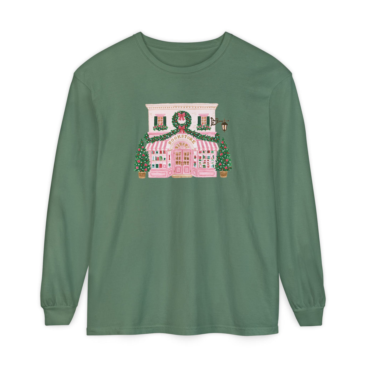 Pink Bookstore Comfort Colors Long Sleeve T-Shirt