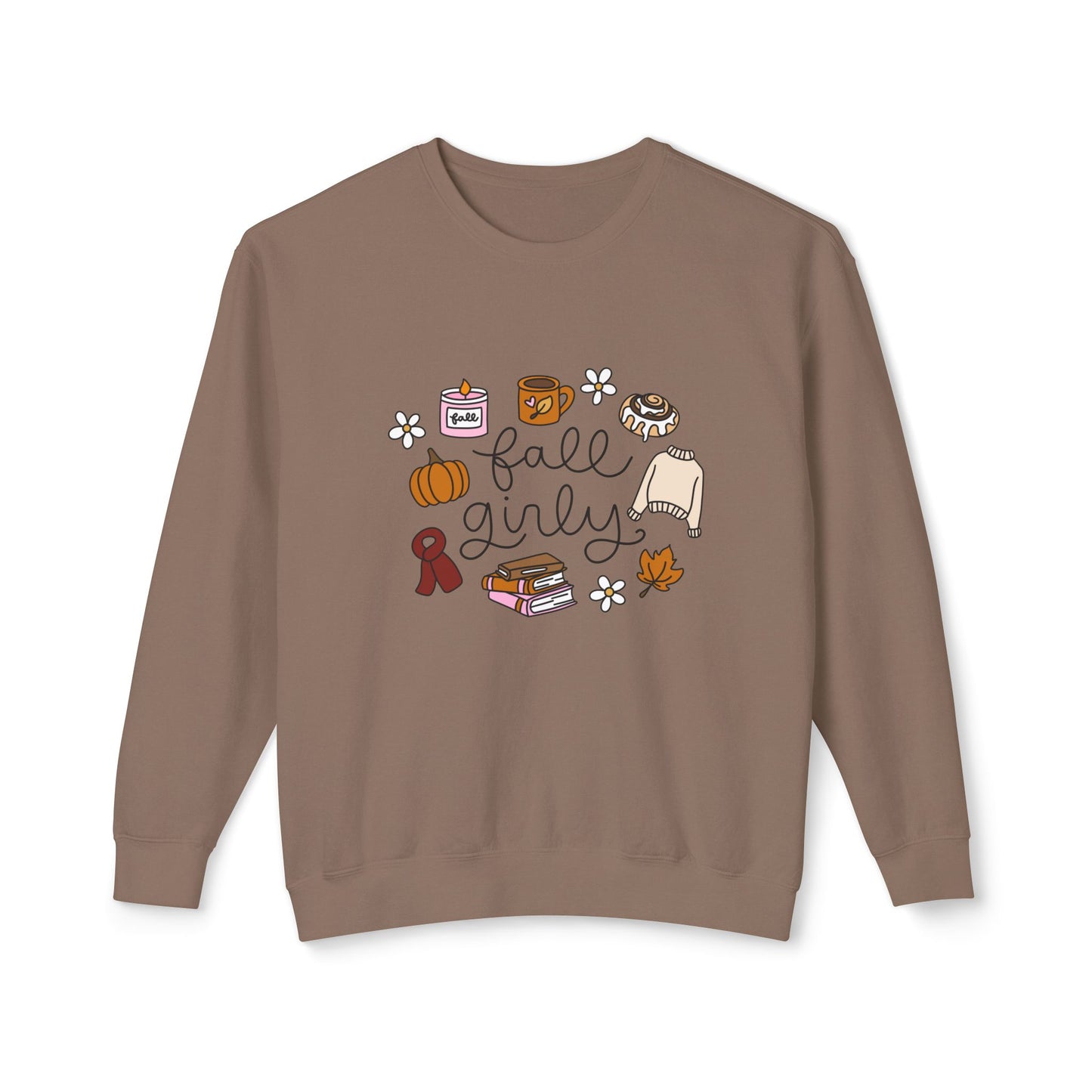 Fall girly Comfort Colors Lightweight Crewneck Sweatshirt