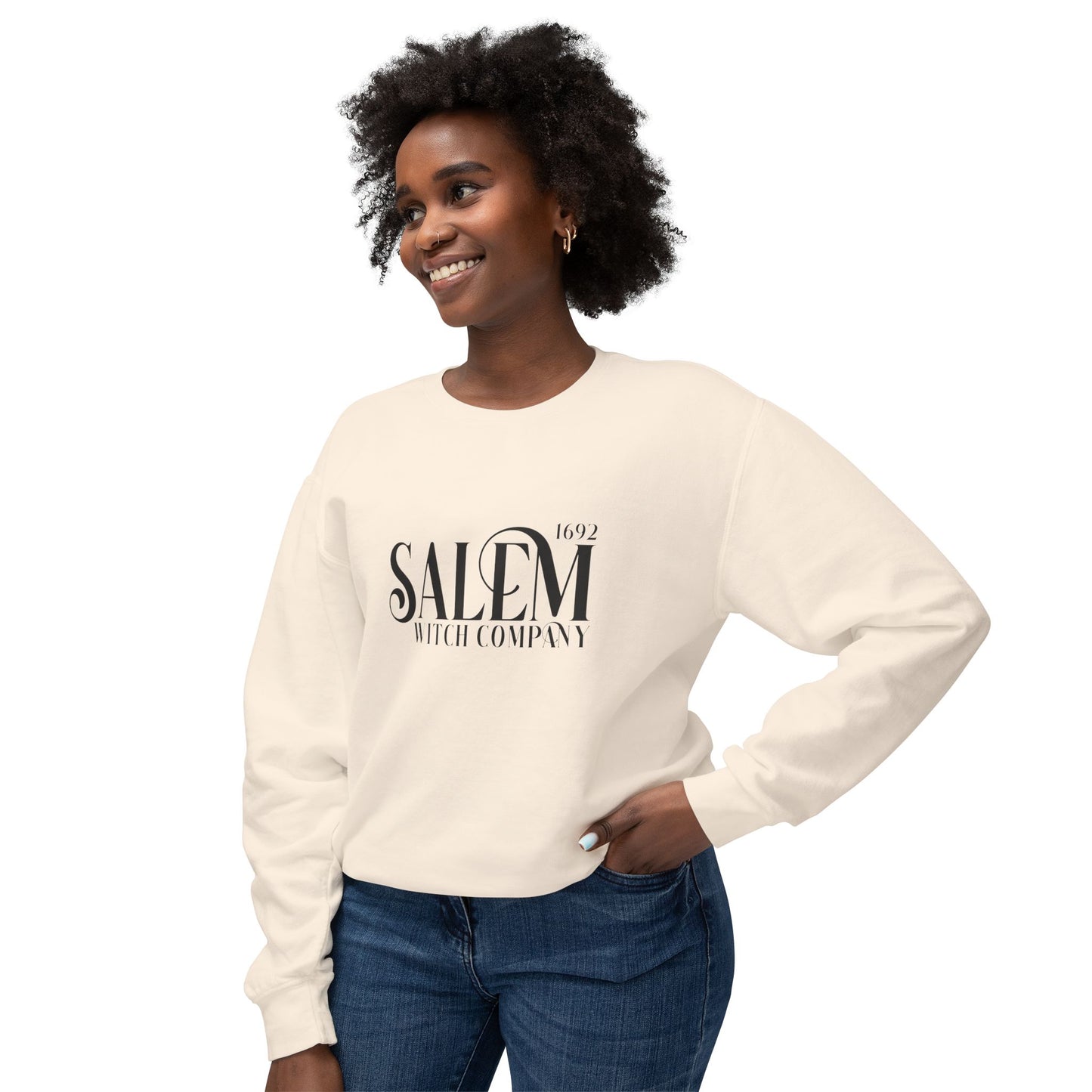 Salem witch co- comfort colors Lightweight Crewneck Sweatshirt