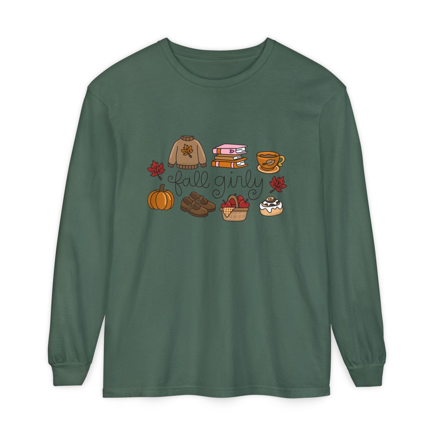 Fall Girly Comfort Colors Long Sleeve T-Shirt