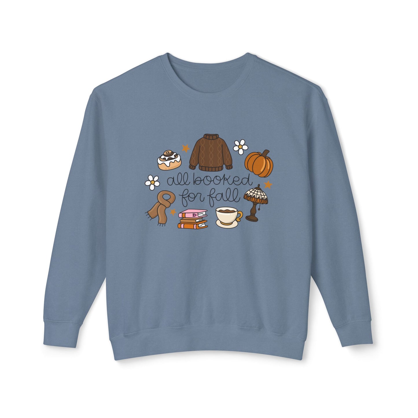 All Booked for Fall Comfort Colors Lightweight Crewneck Sweatshirt