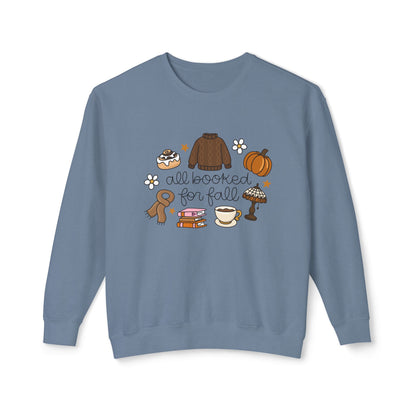 All Booked for Fall Comfort Colors Lightweight Crewneck Sweatshirt