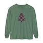 Cozy Plaid Tree Comfort Colors Long Sleeve T-Shirt