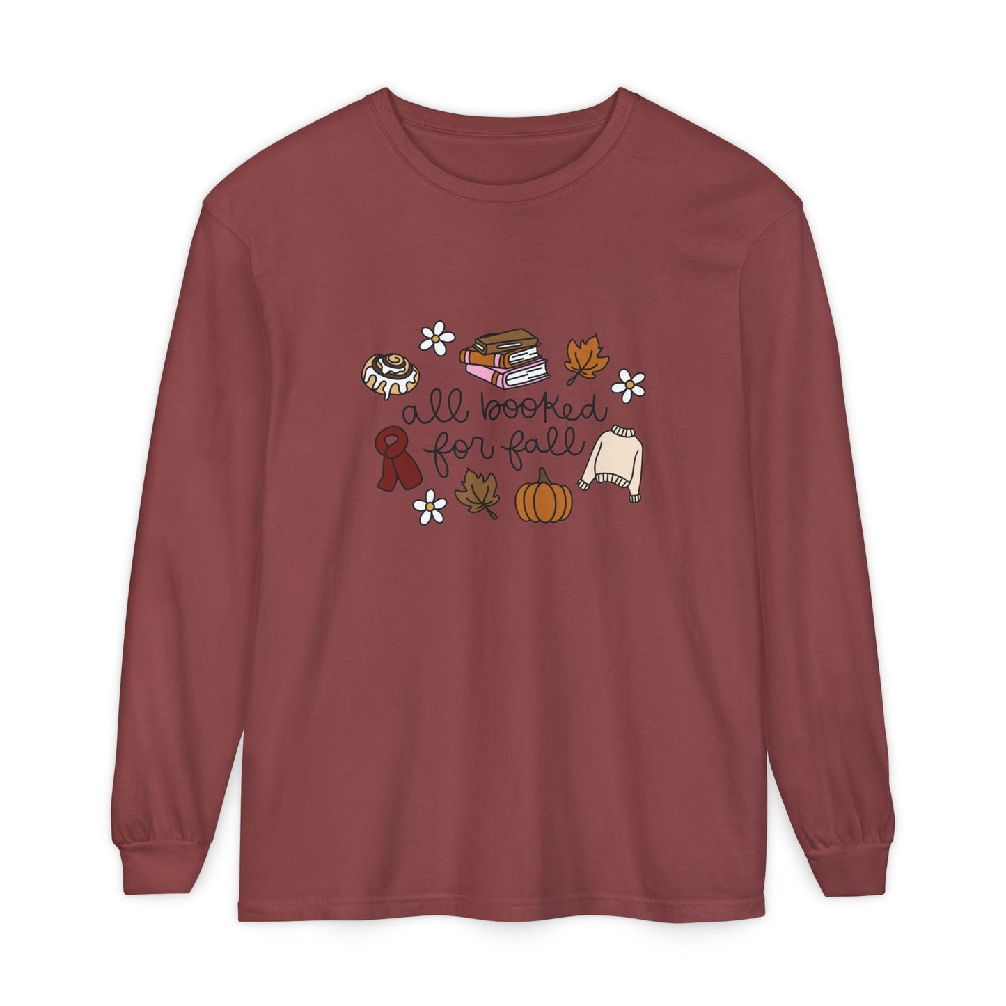 All Booked for Fall Comfort Colors Long Sleeve T-Shirt
