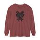 Christmas Bow Comfort Colors Long Sleeve T-Shirt