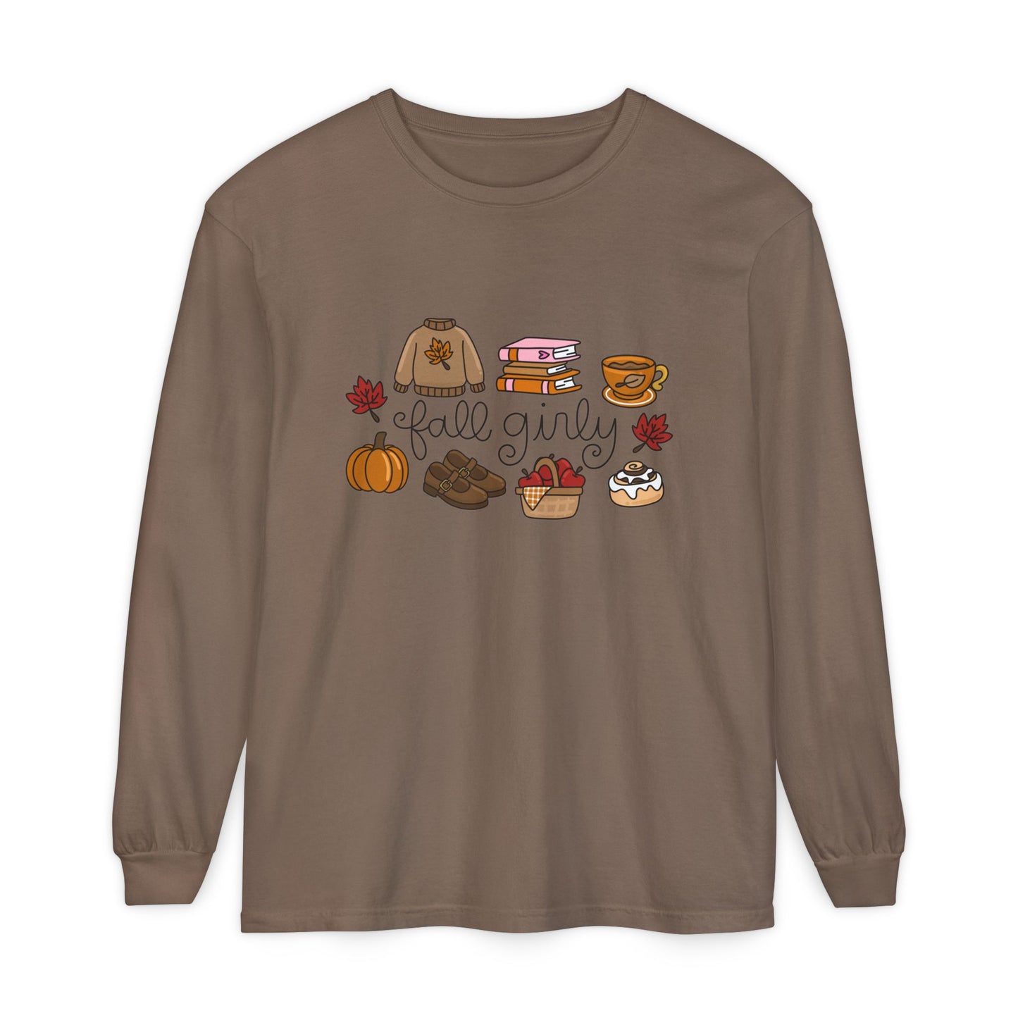 Fall Girly Comfort Colors Long Sleeve T-Shirt