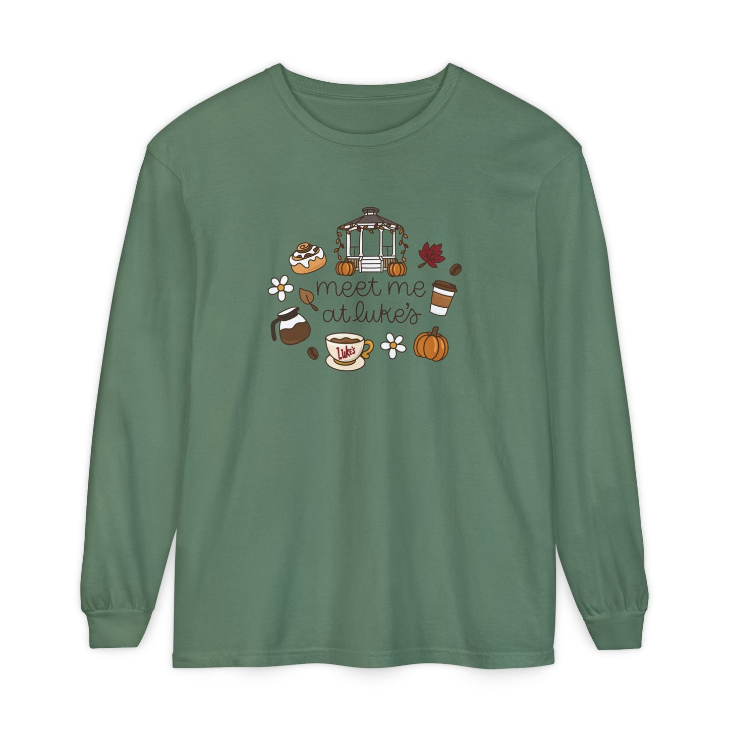 Meet me at Luke's Comfort Colors Garment-dyed Long Sleeve T-Shirt
