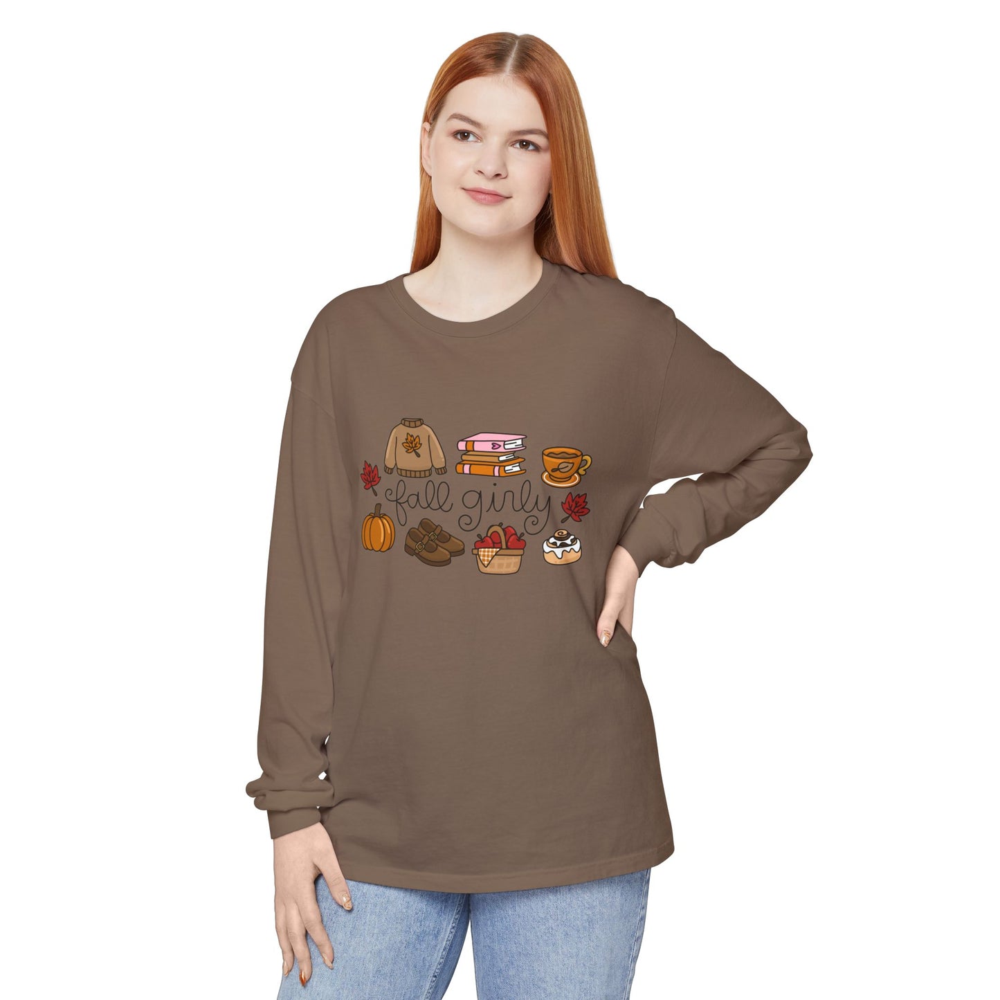Fall Girly Comfort Colors Long Sleeve T-Shirt