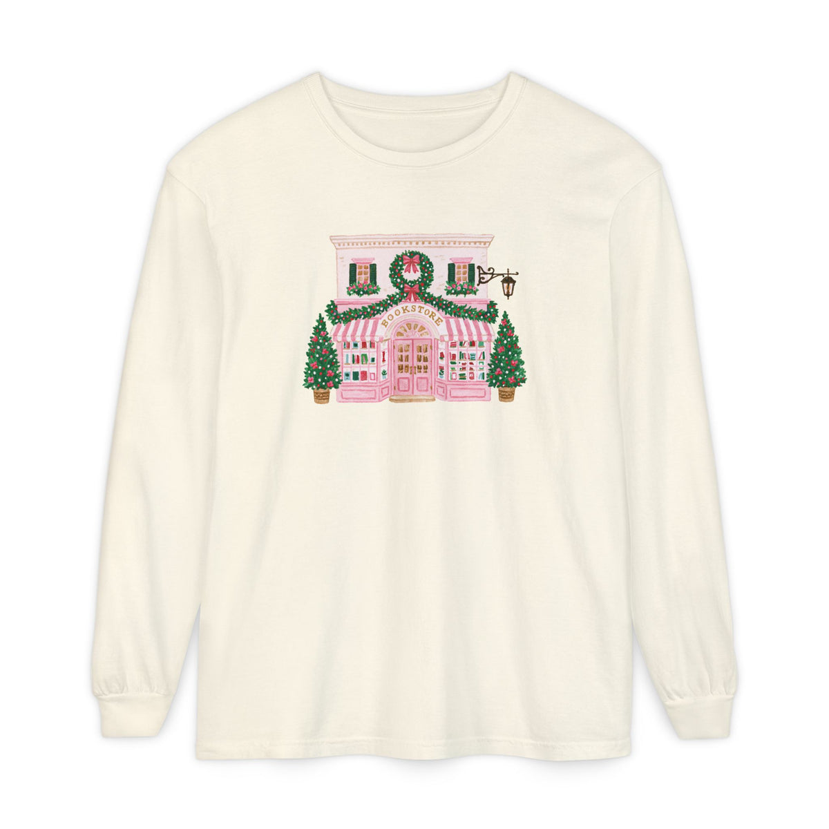 Pink Bookstore Comfort Colors Long Sleeve T-Shirt