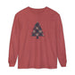 Cozy Plaid Tree Comfort Colors Long Sleeve T-Shirt