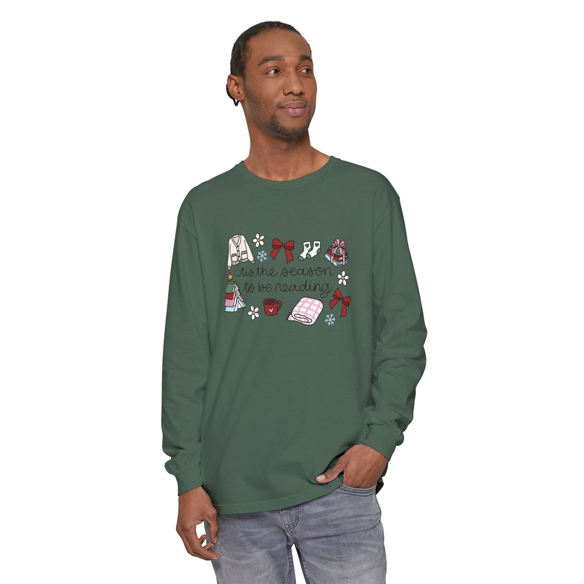 Tis the season to be reading Comfort Colors Long Sleeve T-Shirt