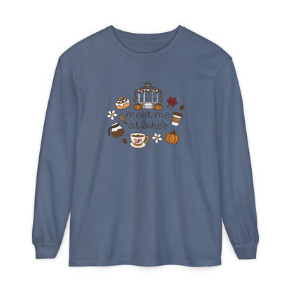 Meet me at Luke's Comfort Colors Garment-dyed Long Sleeve T-Shirt