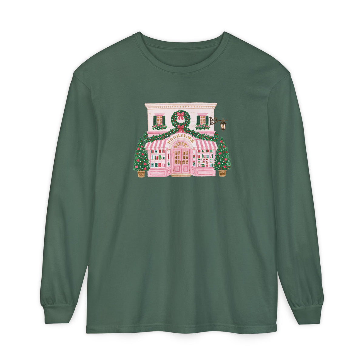 Pink Bookstore Comfort Colors Long Sleeve T-Shirt