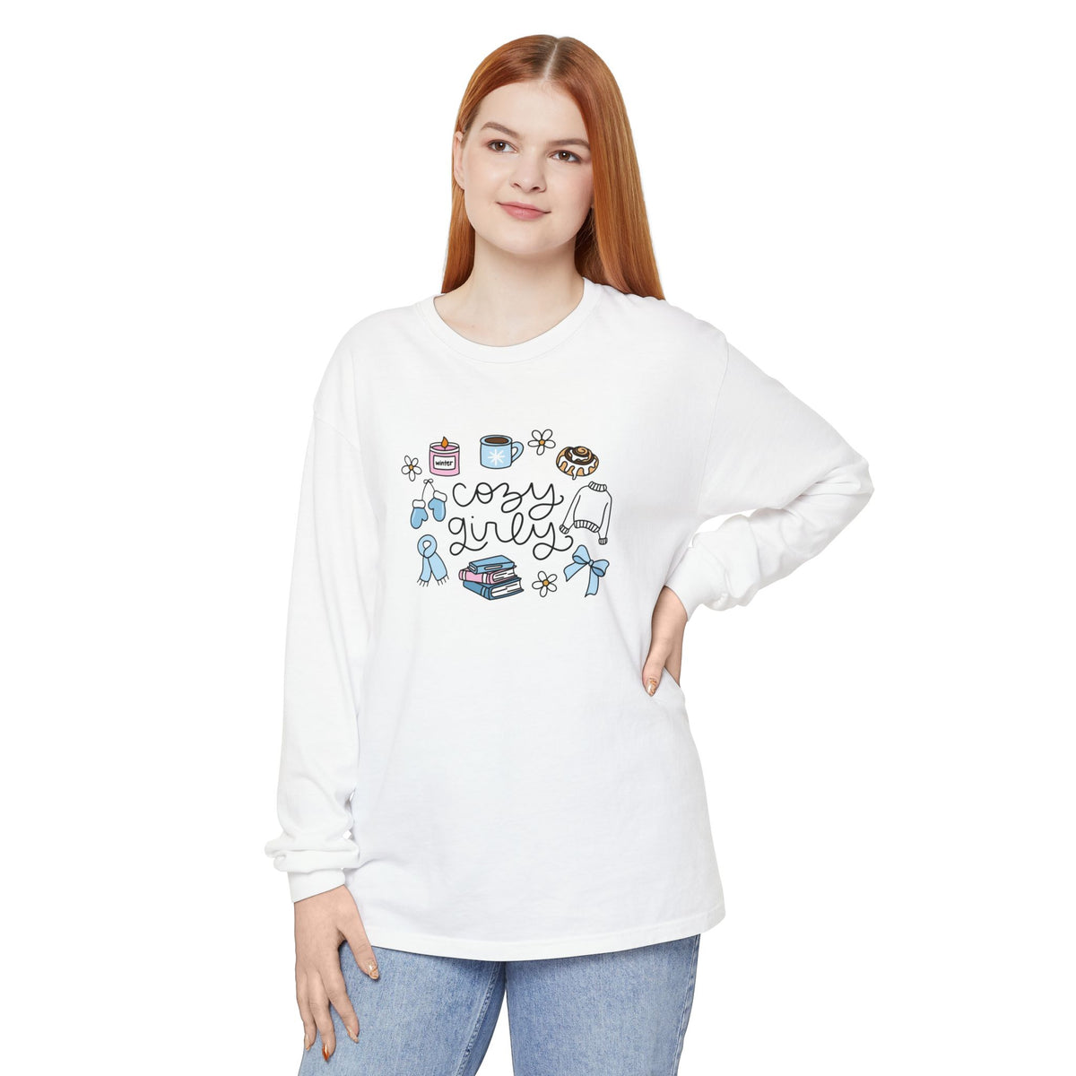 Cozy Girly Comfort Color Long Sleeve T-Shirt