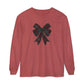 Christmas Bow Comfort Colors Long Sleeve T-Shirt