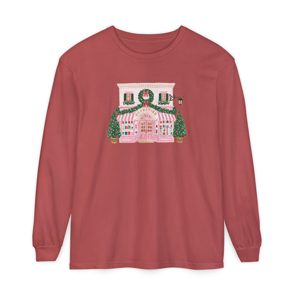 Pink Bookstore Comfort Colors Long Sleeve T-Shirt