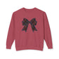 Plaid Bow Comfort Colors Lightweight Crewneck Sweatshirt