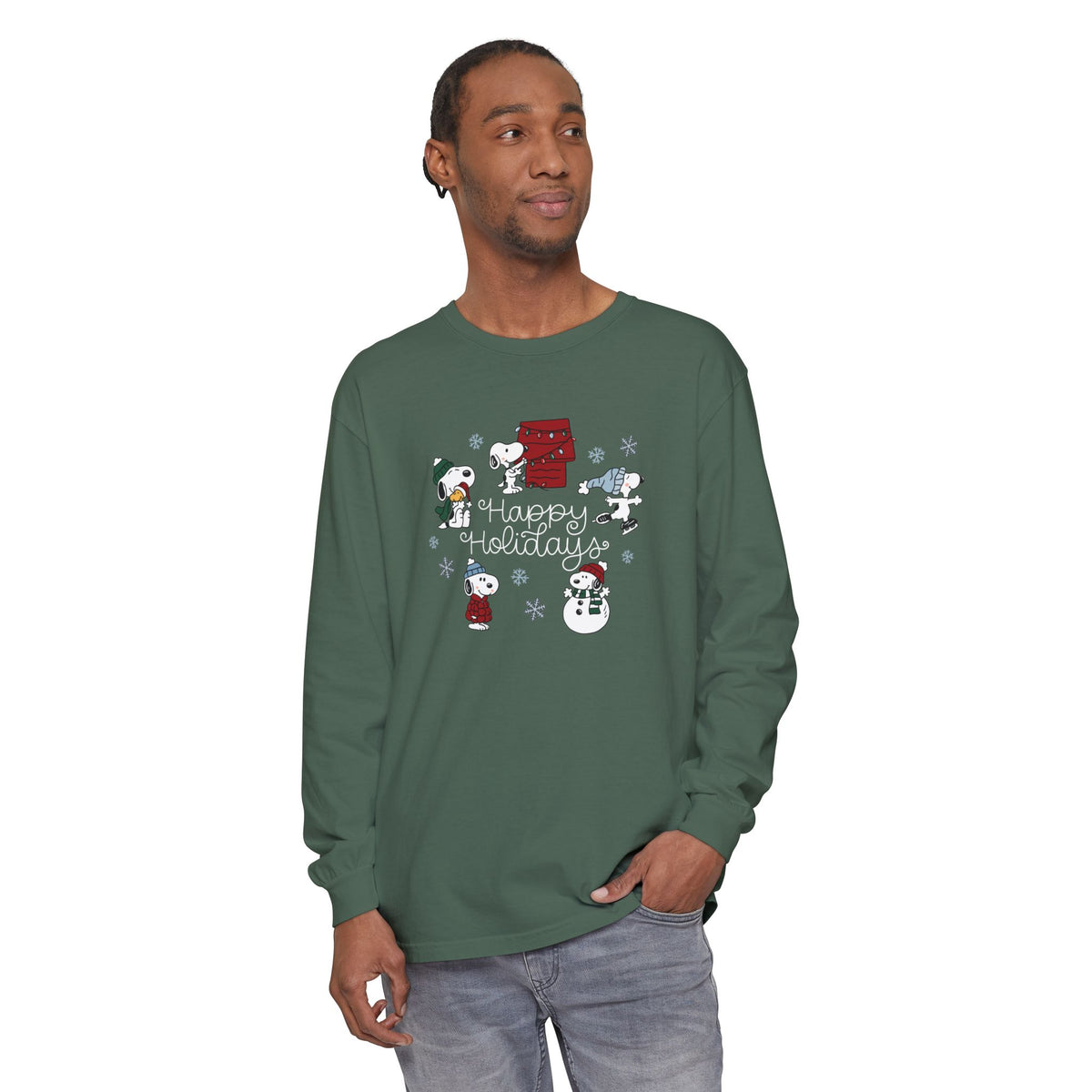 Christmas Snoopy Comfort Colors Long Sleeve T-Shirt