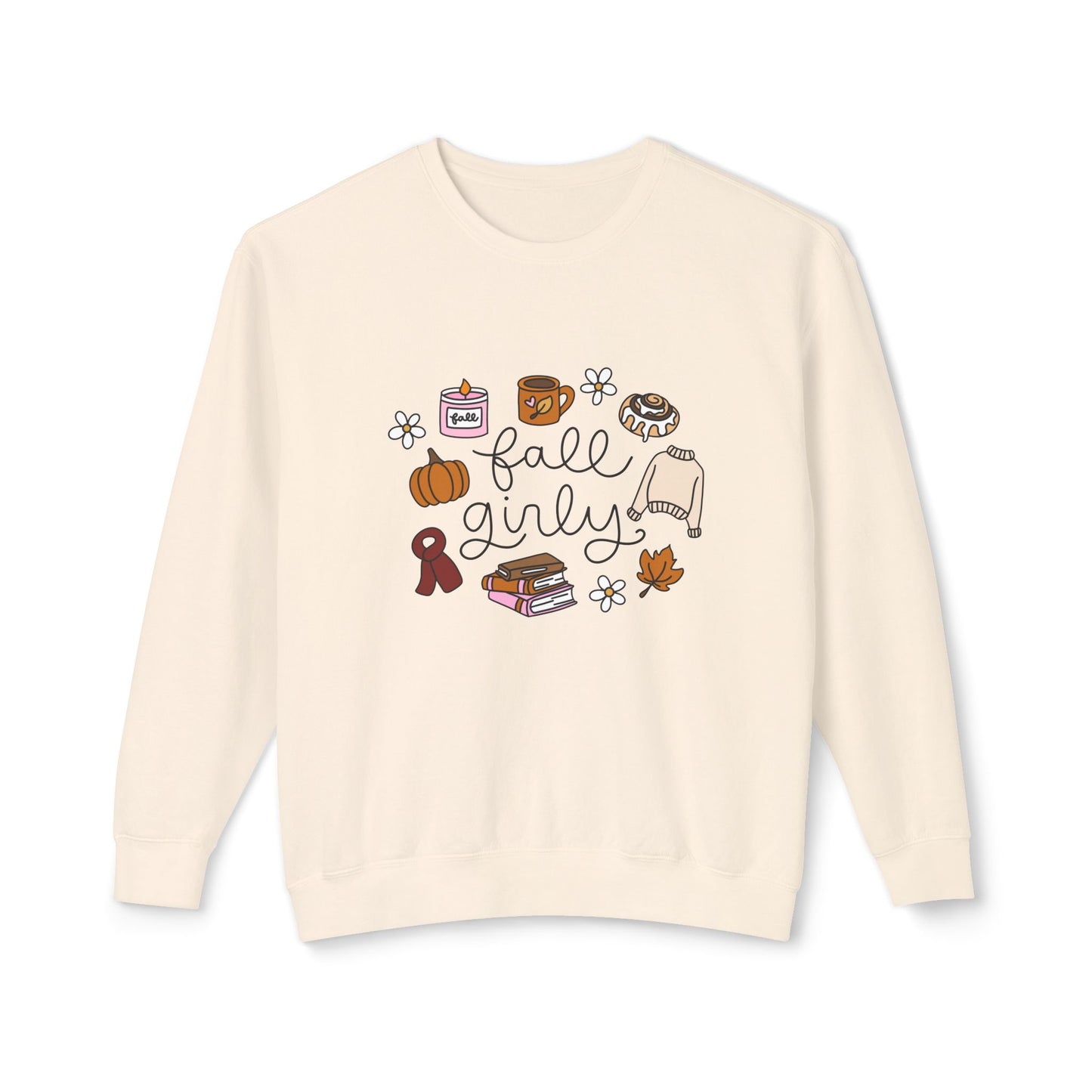 Fall girly Comfort Colors Lightweight Crewneck Sweatshirt