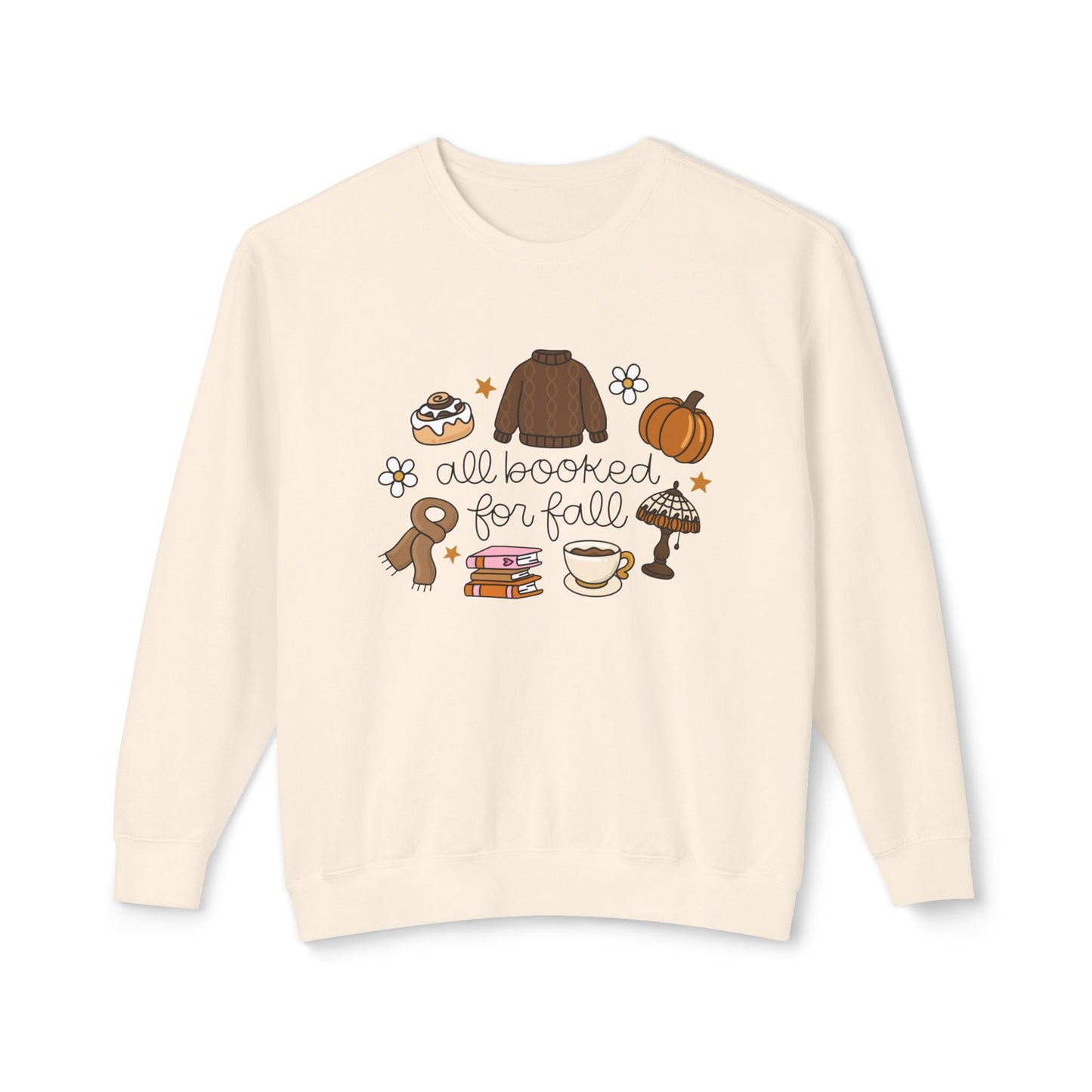 All Booked for Fall Comfort Colors Lightweight Crewneck Sweatshirt