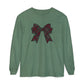 Holiday Bow Comfort Colors Long Sleeve T-Shirt