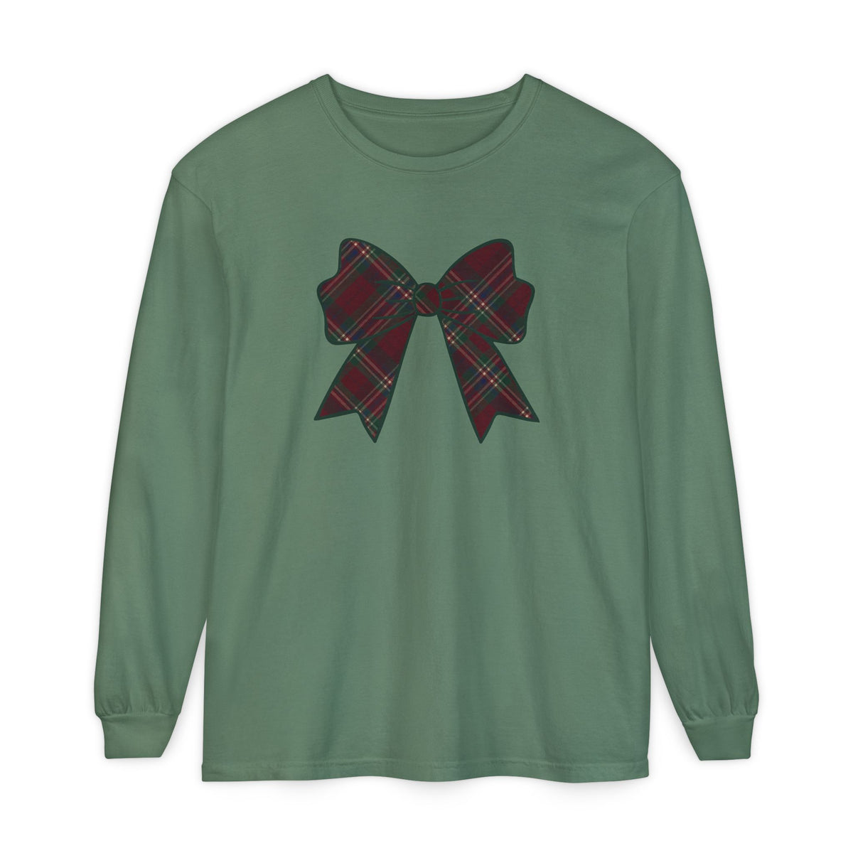 Holiday Bow Comfort Colors Long Sleeve T-Shirt