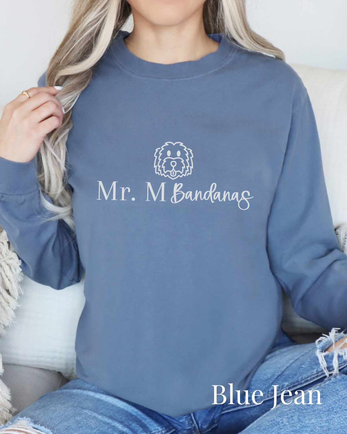 Mr. M Bandanas- Comfort Colors Unisex Lightweight Crewneck Sweatshirt