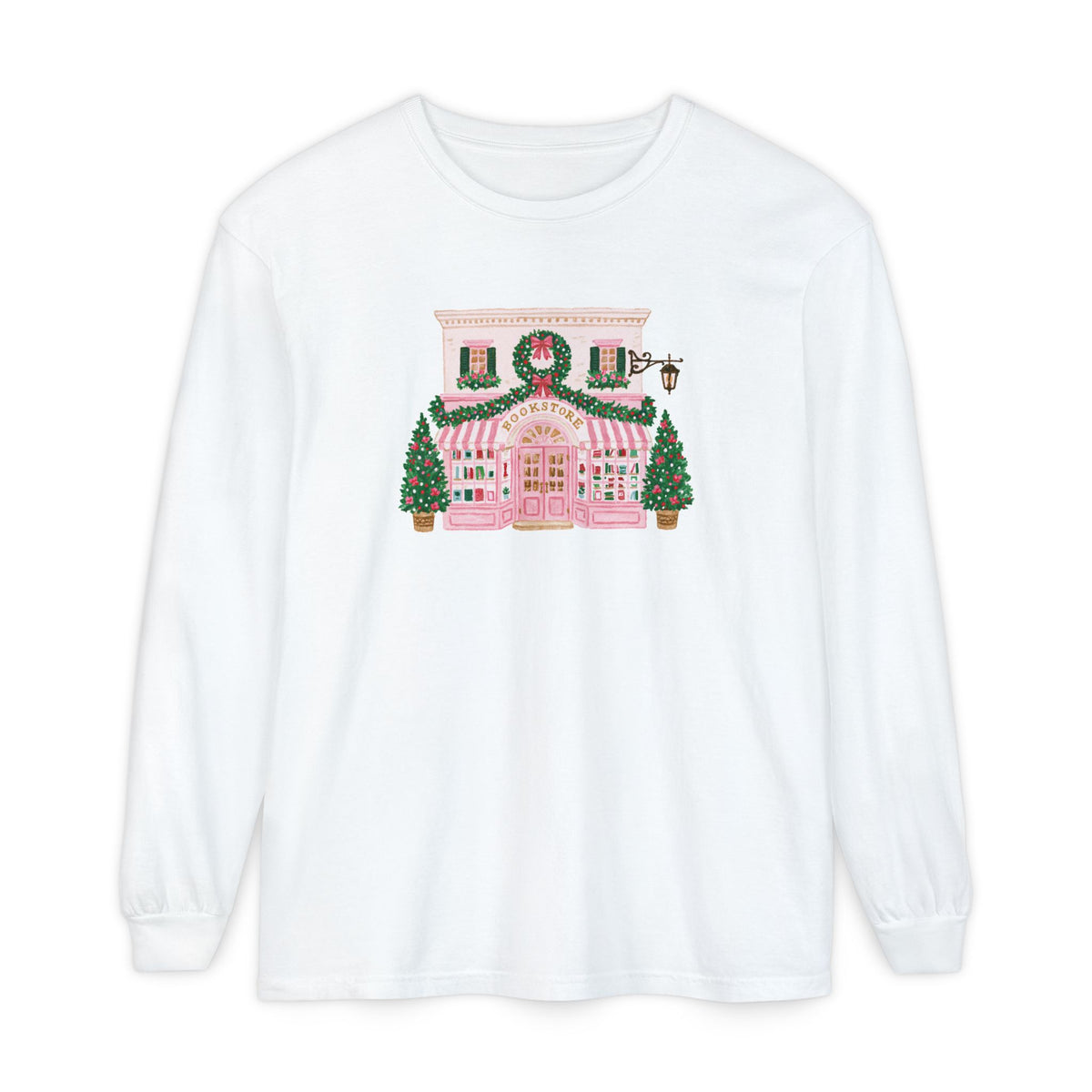 Pink Bookstore Comfort Colors Long Sleeve T-Shirt